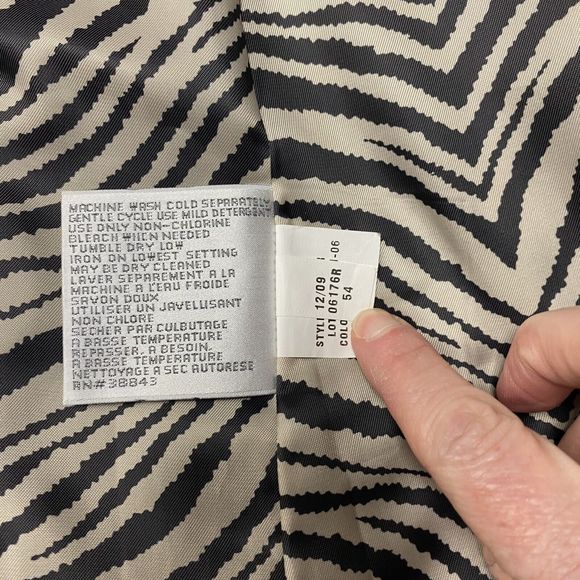 Via Spiga XL Womens Black Rain Coat Jacket Trench Animal Print Lining Belted - Picture 13 of 14